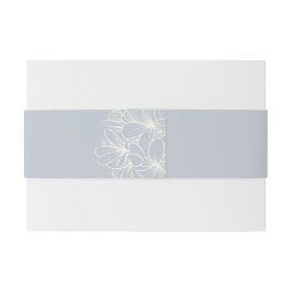 Dusty Blue Invitation Belly Band met Initialen Uitnodigingen Wikkel