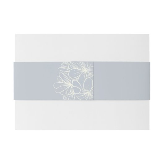 Dusty Blue Invitation Belly Band met Initialen Uitnodigingen Wikkel (Achterkant Voorbeeld)