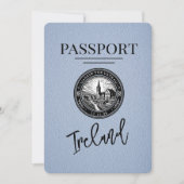 Dusty Blue Ireland Passport Save the Date (Voorkant)