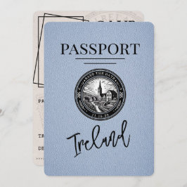 Dusty Blue Ireland Passport Save the Date