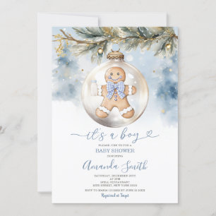 Dusty Blue is een jongen koekt kerst Baby shower Kaart