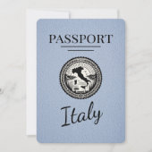 Dusty Blue Italië Passport Save The Date (Voorkant)