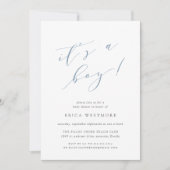 Dusty Blue "It's a Boy" Alles in één Baby shower Kaart (Voorkant)