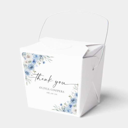 Dusty Blue Ivory Baby shower Favor Box Bedankdoosjes (Voorkant Zijde)