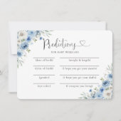 Dusty Blue Ivory Baby shower voorspellingen Kaart (Voorkant)
