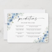 Dusty Blue Ivory Baby shower voorspellingen Kaart (Voorkant)