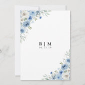 Dusty Blue Ivory Bewaar de datum kaarten (Achterkant)