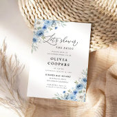 Dusty Blue Ivory Bridal Shower Uitnodiging