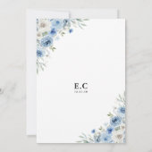 Dusty Blue Ivory Bridal Shower Uitnodiging (Achterkant)