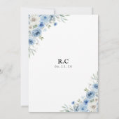 Dusty Blue Ivory Bridal Shower Uitnodiging (Achterkant)