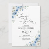 Dusty Blue Ivory Bridal Shower Uitnodiging (Voorkant)