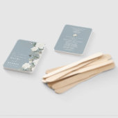 Dusty Blue Ivory Chinoiserie Wedding Programme Handwaaier (Niet-gemonteerd)