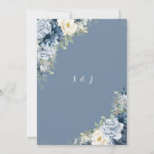 Dusty Blue Ivory Cream Floral Silver Geometric Kaart (Achterkant)