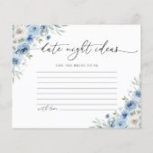 Dusty Blue Ivory Date Night Ideas Kaart (Achterkant)