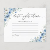 Dusty Blue Ivory Date Night Ideas Kaart (Voorkant)
