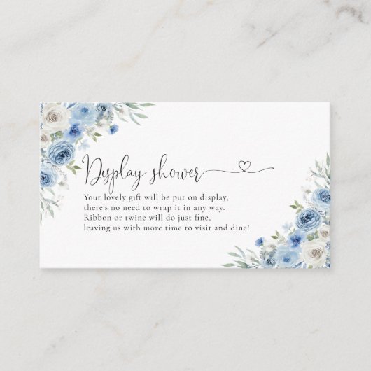 Dusty Blue Ivory Display Douche Behuizing Kaart (Voorkant)