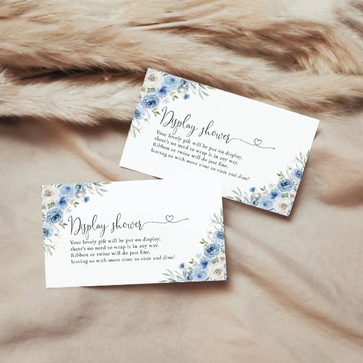 Dusty Blue Ivory Display Douche Behuizing Kaart