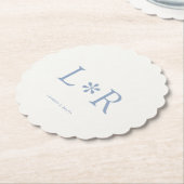 Dusty Blue & Ivory | Eenvoudig chique paar Kartonnen Onderzetters (Gekanteld)