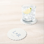 Dusty Blue & Ivory | Eenvoudig chique paar Kartonnen Onderzetters (Insitu)