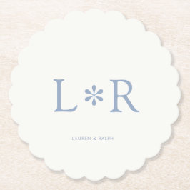 Dusty Blue & Ivory | Eenvoudig chique paar Kartonnen Onderzetters