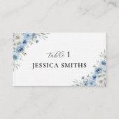 Dusty Blue Ivory Flat Place Card Plaatskaartje (Voorkant)