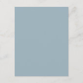 Dusty Blue Ivory Floral Wedding Enclosure Card Informatiekaartje (Achterkant)