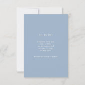 Dusty blue ivory photo wedding Save the Date (Achterkant)
