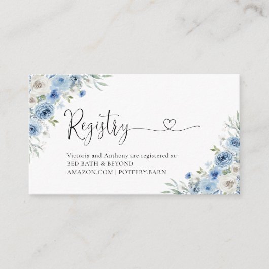 Dusty Blue Ivory Registry Enclosure Kaart (Voorkant)