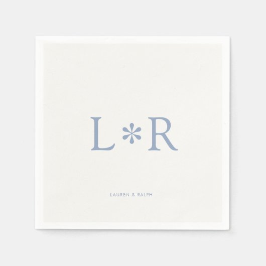 Dusty Blue & Ivory | Stylish Modern Servet (Voorkant)