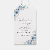Dusty Blue Ivory Trouwceremonie Cadeau Label Cadeaulabel (Voorkant)