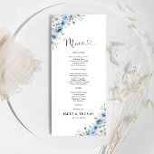 Dusty Blue Ivory Trouwceremonie Menu
