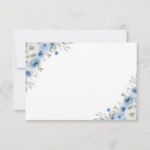 Dusty Blue Ivory Trouwceremonie RSVP-kaart RSVP Kaartje (Achterkant)