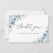 Dusty Blue Ivory Vrijgezellenfeest Flat Dank u kaa Bedankkaart (Voorkant)