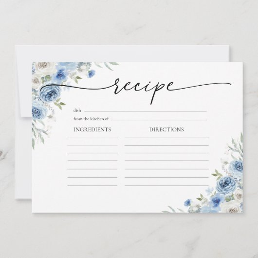 Dusty Blue Ivory Vrijgezellenfeest grote recept Ka Kaart (Achterkant)