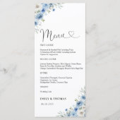 Dusty Blue Ivory Vrijgezellenfeest Menu (Voorkant)