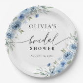 Dusty Blue Ivory Vrijgezellenfeest papier Bord (Voorkant)