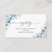 Dusty Blue Ivory Vrijgezellenfeest Registry Informatiekaartje (Voorkant)