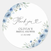 Dusty Blue Ivory Vrijgezellenfeest Ronde Sticker (Voorkant)