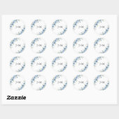 Dusty Blue Ivory Wedding Classic Ronde Sticker (Vel)