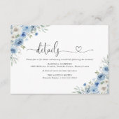 Dusty Blue Ivory Wedding Enclosure Kaart (Voorkant)