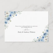 Dusty Blue Ivory Wedding Enclosure Kaart (Achterkant)