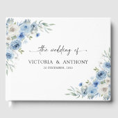 Dusty Blue Ivory Wedding Gastenboek (Voorkant)