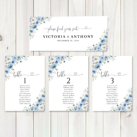 Dusty Blue Ivory Wedding Head Table Sign