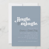 Dusty Blue Jingle Mingle Modern Kerstfeest Kaart (Voorkant)