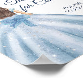 Dusty Blue Jurken Quinceañera Dank u Poster (Hoek)