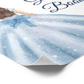 Dusty Blue Jurken Quinceañera Gastenboek Teken Poster (Hoek)