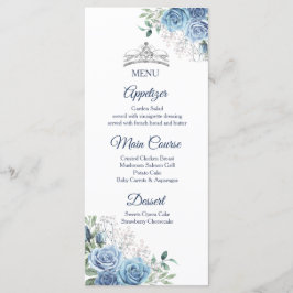 Dusty Blue Jurken Quinceañera Menu Kaart
