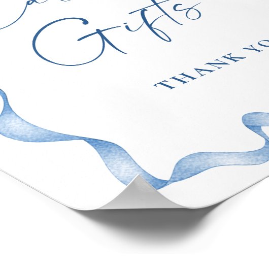 Dusty Blue Kaarten en Gift Bow Vrijgezellenfeest Poster (Hoek)