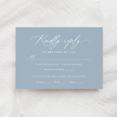 Dusty Blue Kalligrafie Bruiloft Menu RSVP-kaart