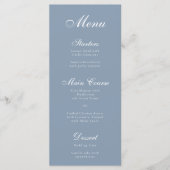 Dusty Blue Kalligrafie Elegant Script Eenvoudig me Menu (Voorkant)